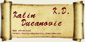 Kalin Ducanović vizit kartica